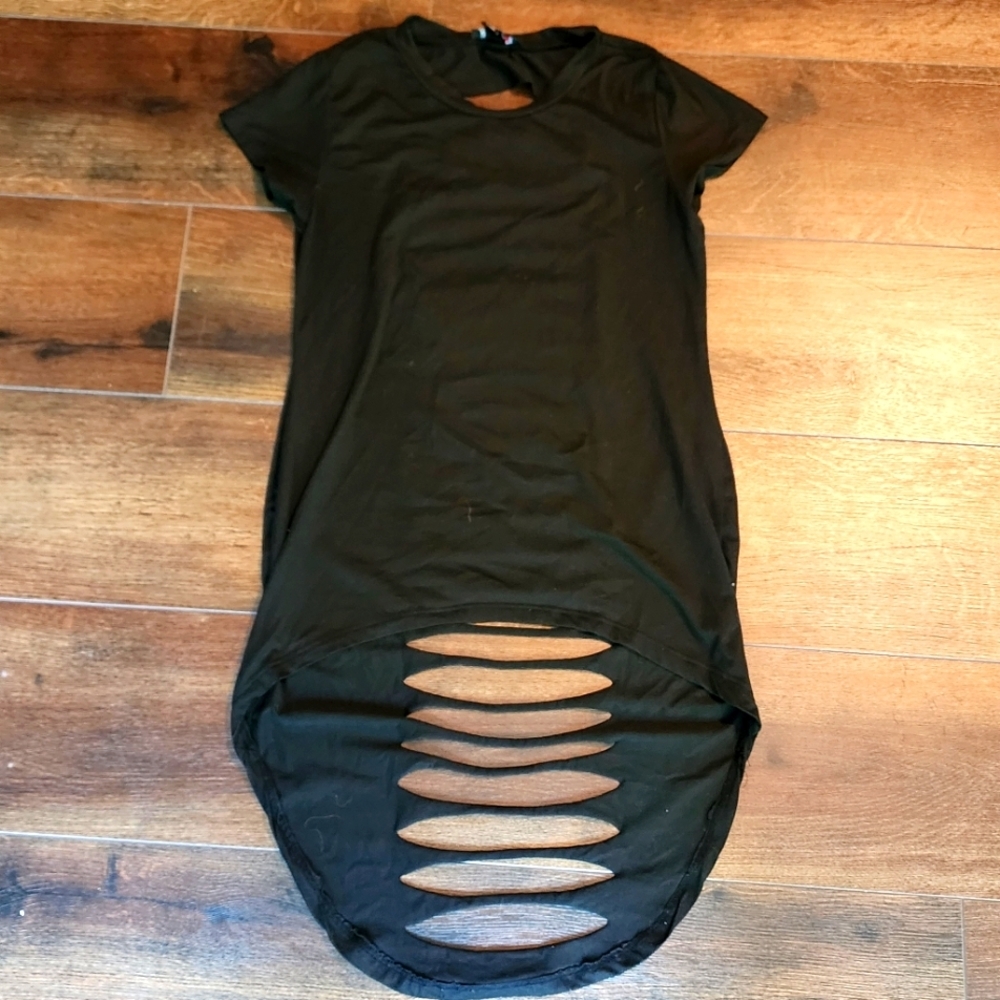 Love J Light Black Semi-Long Maxi Shirt Size Medium
